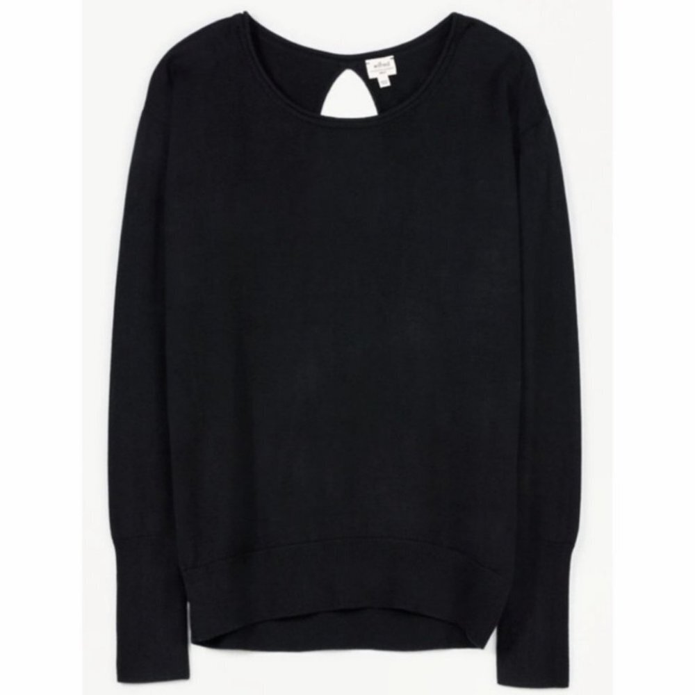 Aritzia Wilfred Cashmere‎ Silk Knit Sweater Black Size XS Back Cut Out Cocette